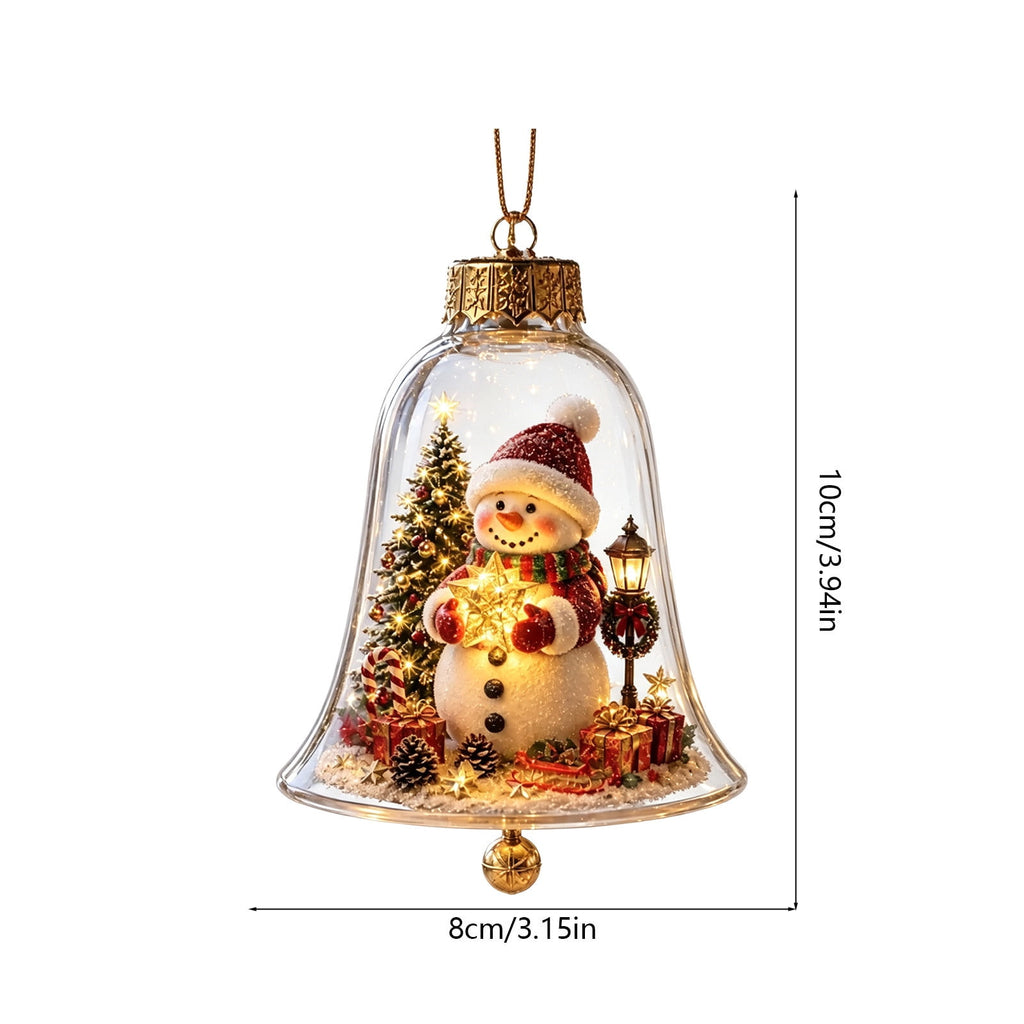 Mivyn Glowing Christmas Story Ornament, 4"Light-Up Mini Holiday Scene with Warm LED Light, Festive Keepsake Gift for Home Christmas Party Decoration,1PCS,