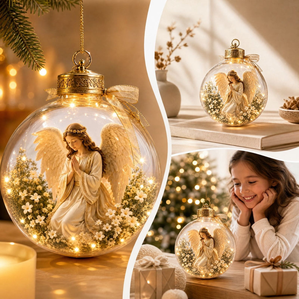 Glowing Christmas Story Ornament, Light-Up Mini Holiday Scene, Festive Keepsake for Christmas Tree, Mantel & Christmas Party Decor (Nativity)