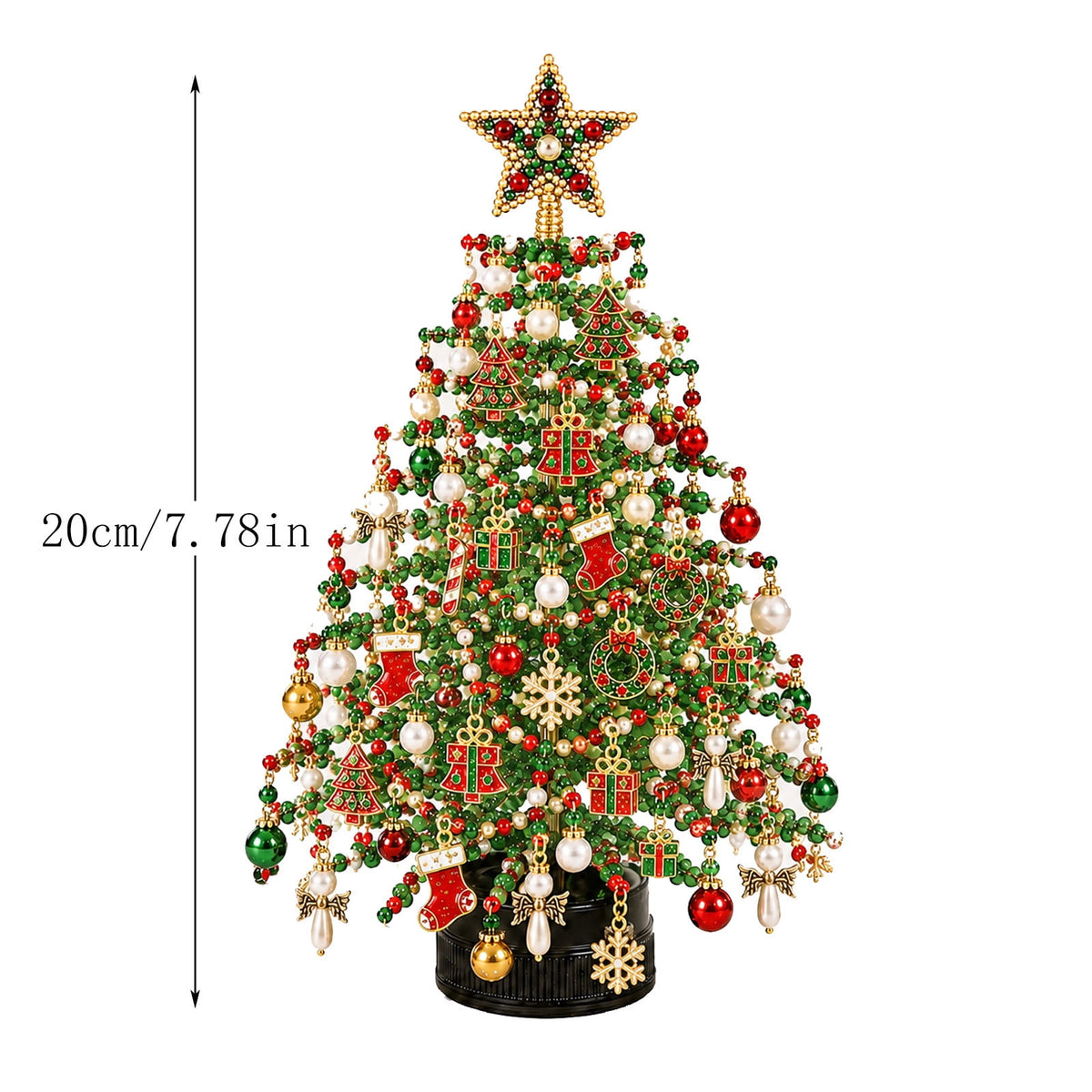 DIY Beaded Christmas Tree Craft Kit Christmas Decorations, 3D Candy Beaded Christmas Tree Craft Kit Christmas Decor, Christmas Crafts for Adults