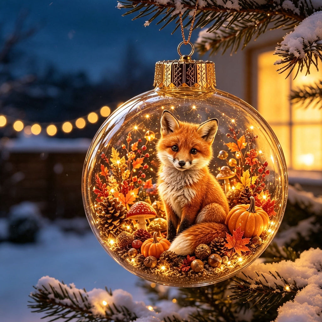 Mivyn Glowing Christmas Story Ornament, 4"Light-Up Mini Holiday Scene with Warm LED Light, Festive Keepsake Gift for Home Christmas Party Decoration,1PCS,