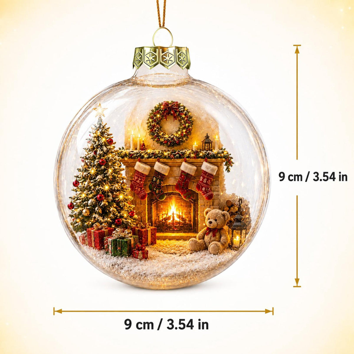 Glowing Christmas Story Ornament, Light-Up Mini Holiday Scene, Festive Keepsake for Christmas Tree, Mantel & Christmas Party Decor (Nativity)
