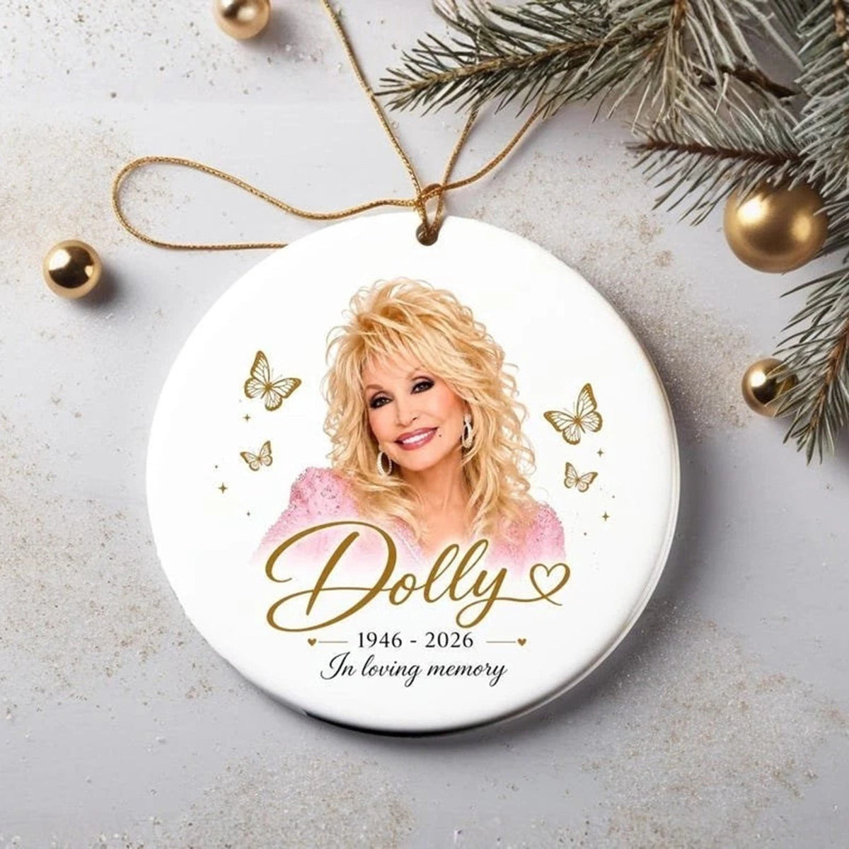 Dolly Memorial Acrylic Christmas Ornament Themed Christmas Ornament for Tree Car Office Home Dolly Themed Xmas Hanging Decor Country Music Holiday Decoration Gift