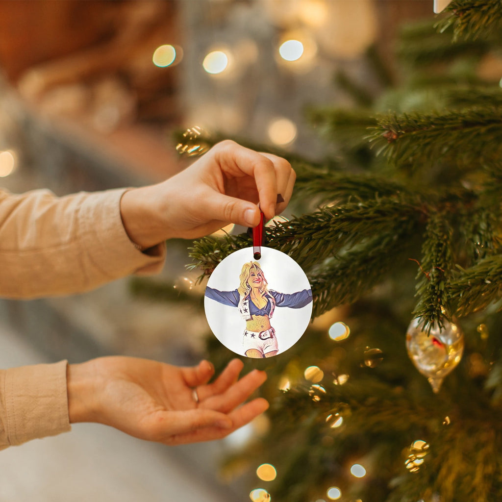 Dolly Memorial Acrylic Christmas Ornament Themed Christmas Ornament for Tree Car Office Home Dolly Themed Xmas Hanging Decor Country Music Holiday Decoration Gift