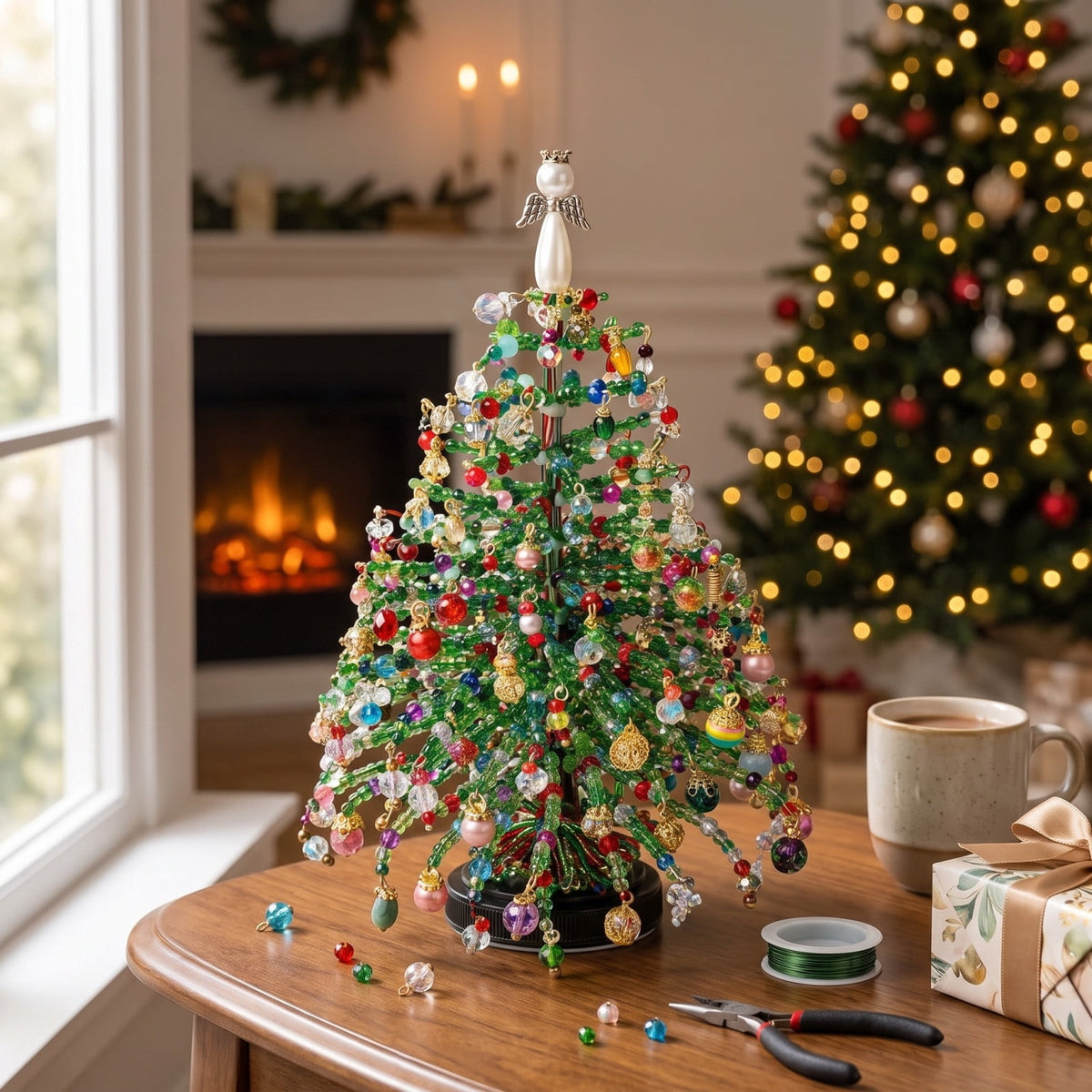 DIY Beaded Christmas Tree Craft Kit Christmas Decorations, 3D Candy Beaded Christmas Tree Craft Kit Christmas Decor, Christmas Crafts for Adults