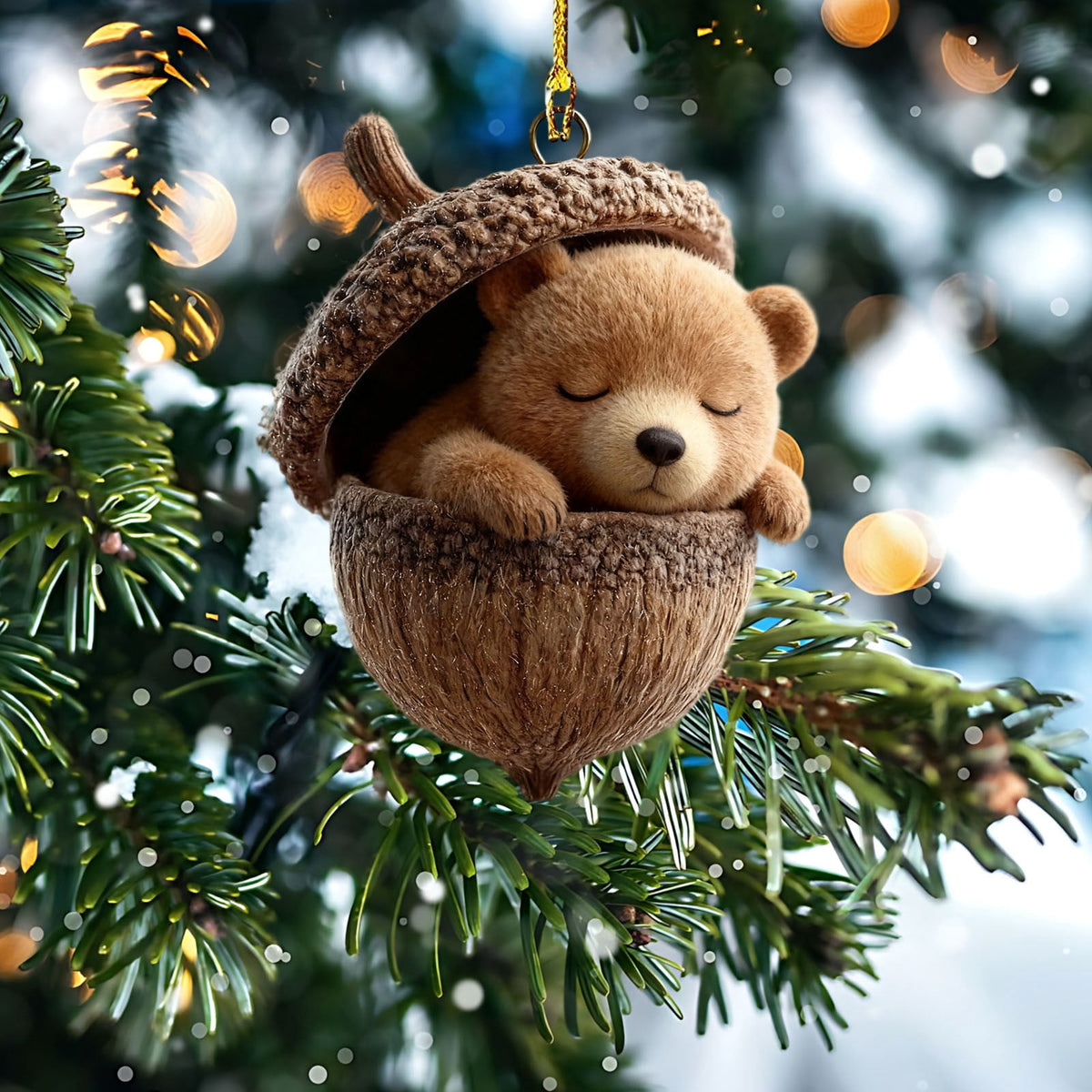 DAMAI Forest Animal Acorn Ornaments-2026 New Cozy Forest Christmas Ornaments, Cozy Forest Christmas Ornaments, Pine Cone Decoration Woodland Christmas Ornaments for Party Home Decor