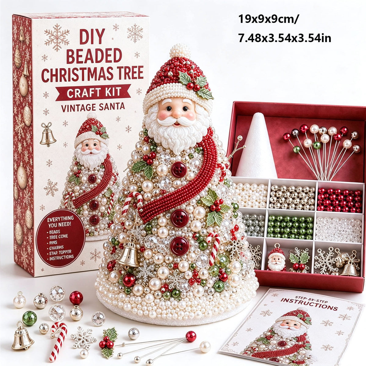 DIY Beaded Christmas Tree Craft Kit Christmas Decorations, 3D Candy Beaded Christmas Tree Craft Kit Christmas Decor, Christmas Crafts for Adults