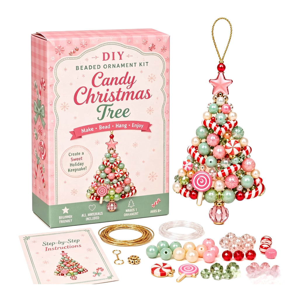 DIY Beaded Christmas Tree Kit, Christmas Decorations Handmade Beads Craft Set, Sparkling Crystal Xmas Ornaments for Tabletop Christmas Decor, Holiday Gifts for Adults by MPOISVA