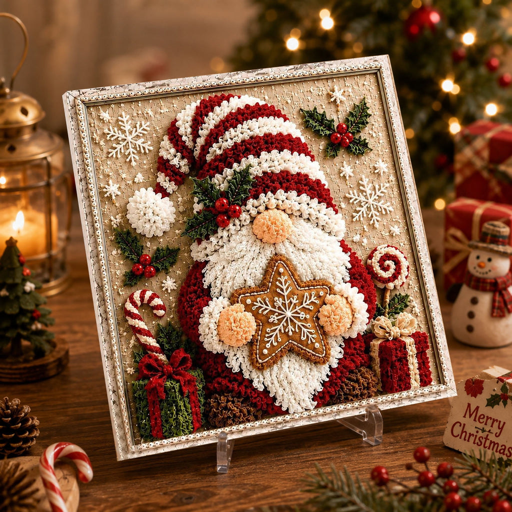 Clearance 3D Christmas Wreath Fabric Poke Art Kit, Jesus Poke Art Kits for Adults, Christmas Wreaths Ornament Making Kit for Front Door