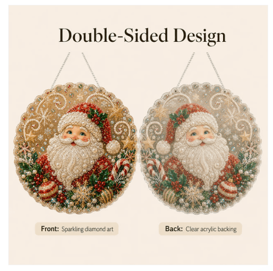 Christmas in July DIY Diamond Art Hanging Ornament – Handmade Sparkling Christmas Keepsake Quiet Leisure Craft for Summer Rainy Afternoons