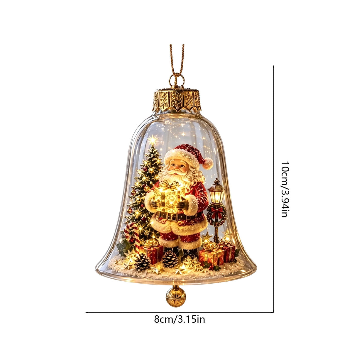 Mivyn Glowing Christmas Story Ornament, 4"Light-Up Mini Holiday Scene with Warm LED Light, Festive Keepsake Gift for Home Christmas Party Decoration,1PCS,
