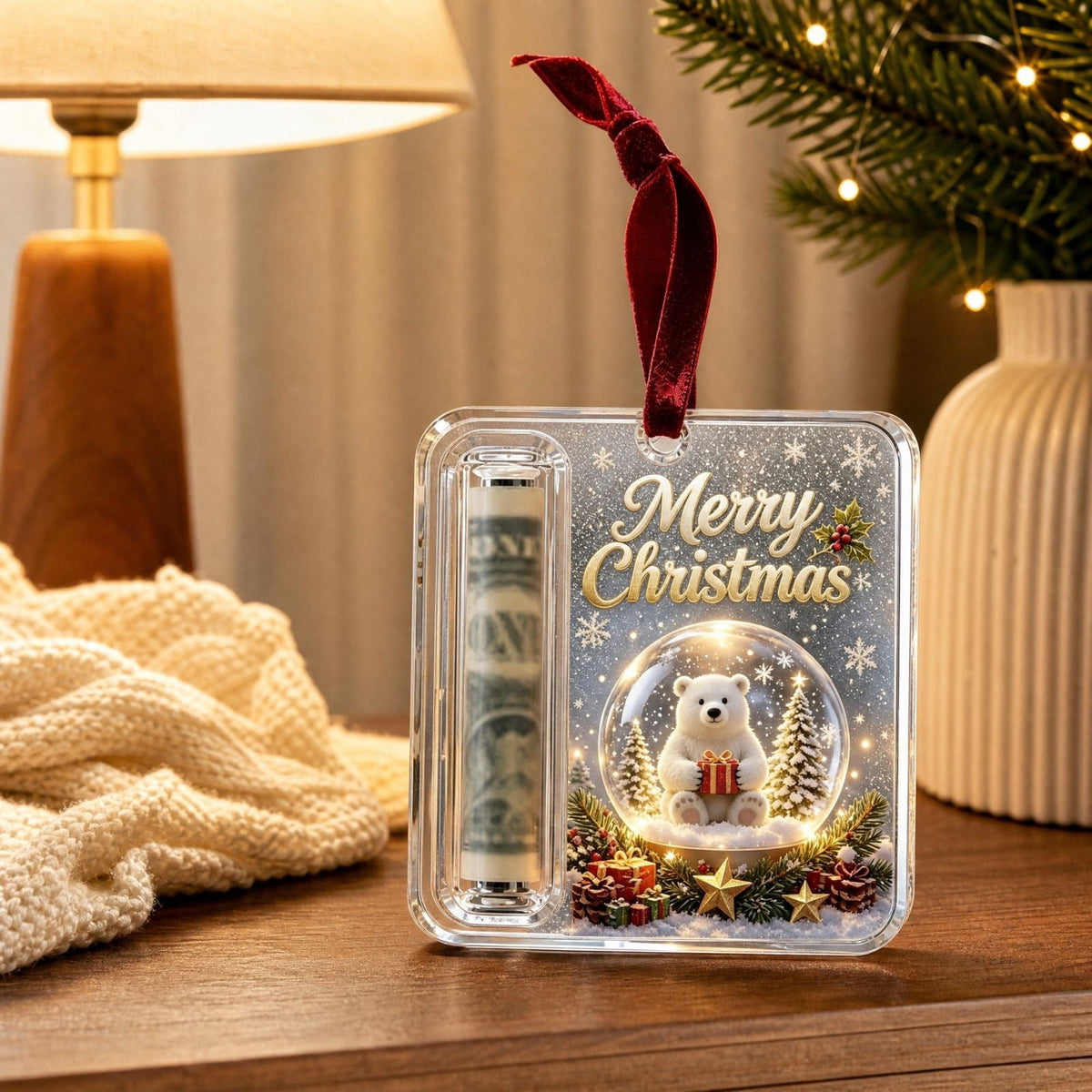 Clearance! Christmas Cash Gift Ornament, Christmas Money Holder for Cash, Christmas Decorations Gift (Merry Christmas)