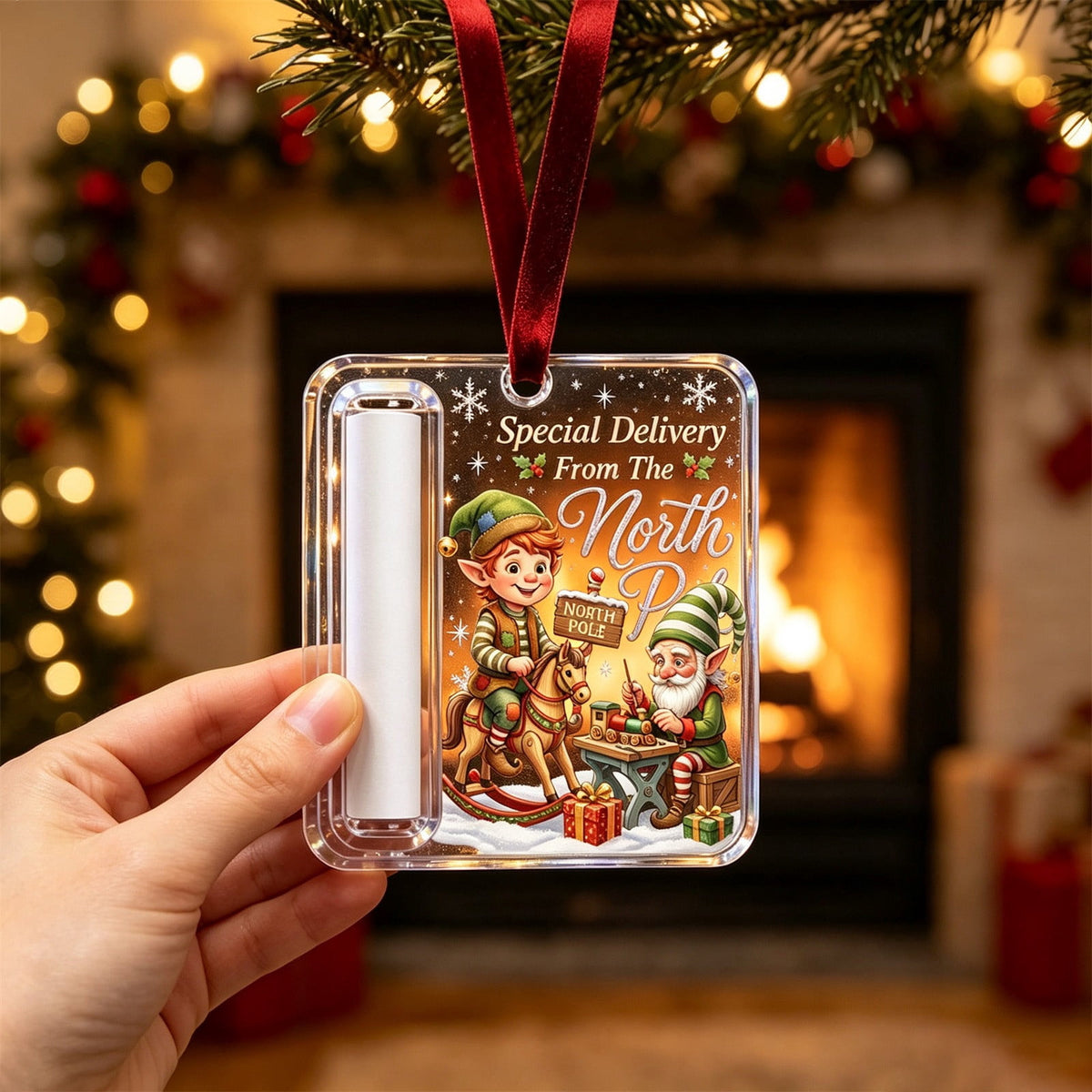 Christmas Cash Gift Stocking Shaped Ornament, Crystal-Clear Cash Holder Ornament with Xmas Stocking Design, Hanging Money Keepsake for Christmas Tree Wreath Garland, Surprise for Family Friends (F)