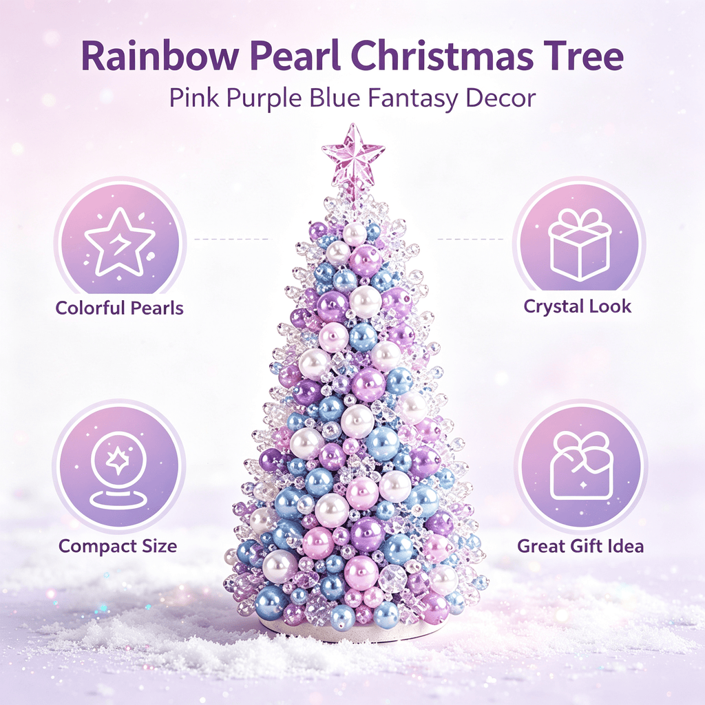 DIY Beaded Christmas Tree Kit, Christmas Decorations Handmade Beads Craft Set, Sparkling Crystal Xmas Ornaments for Tabletop Christmas Decor, Holiday Gifts for Adults by MPOISVA