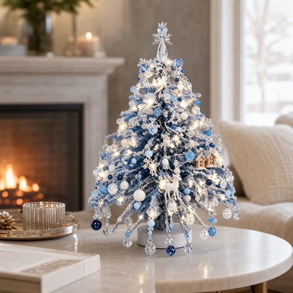 UALSRZL DIY Beaded Christmas Tree Kit, Christmas Decorations Handmade Beads Craft Set, Sparkling Crystal Xmas Ornaments for Table Decor Holiday Gifts