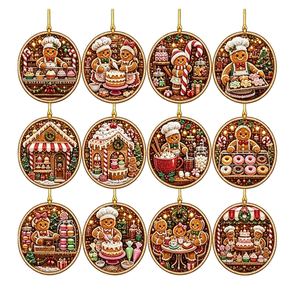 DIY Christmas Ornaments for Xmas Tree Hangings- Pearl Art Kits for Adults, Christmas Ornaments Set of 12, 2.76 Inch