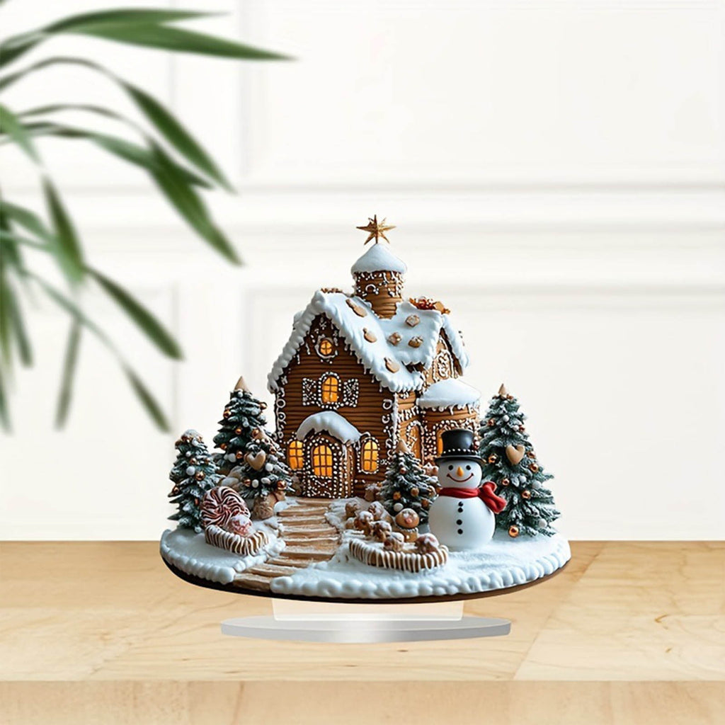 PEIBang Christmas Table Decorations,Snow House Decor Christmas Centerpiece,Christmas Village Houses for Home Office