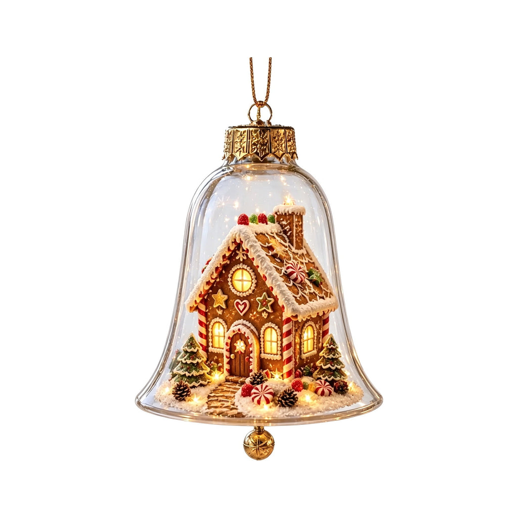 Mivyn Glowing Christmas Story Ornament, 4"Light-Up Mini Holiday Scene with Warm LED Light, Festive Keepsake Gift for Home Christmas Party Decoration,1PCS,