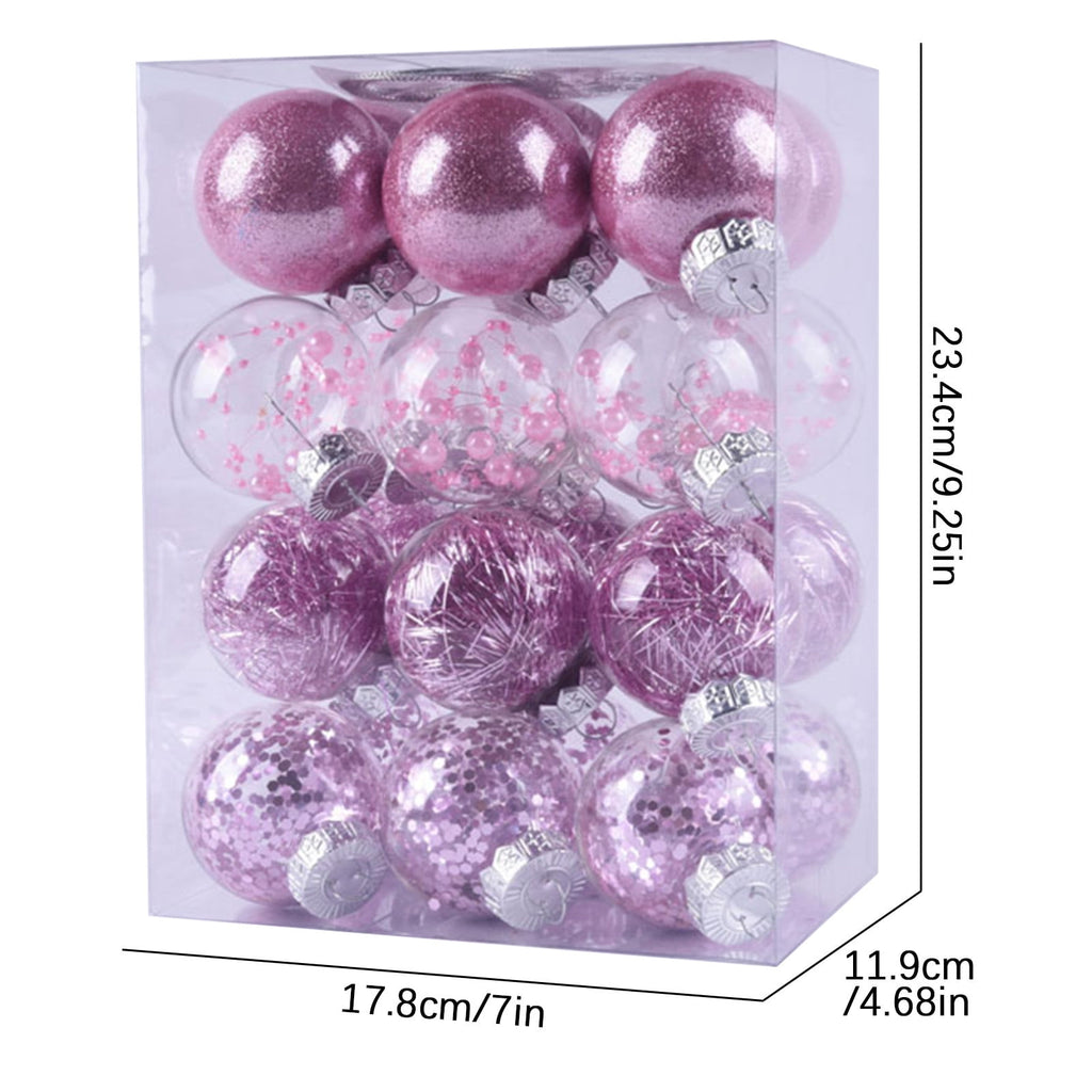 PEONAVET 24Pcs Christmas Balls Ornaments for Xmas Christmas Tree - Shatterproof Christmas Tree Decorations Hanging Ball for Holiday Wedding Party Decoration (Blue, 2.36"-6CM) Merry Christmas