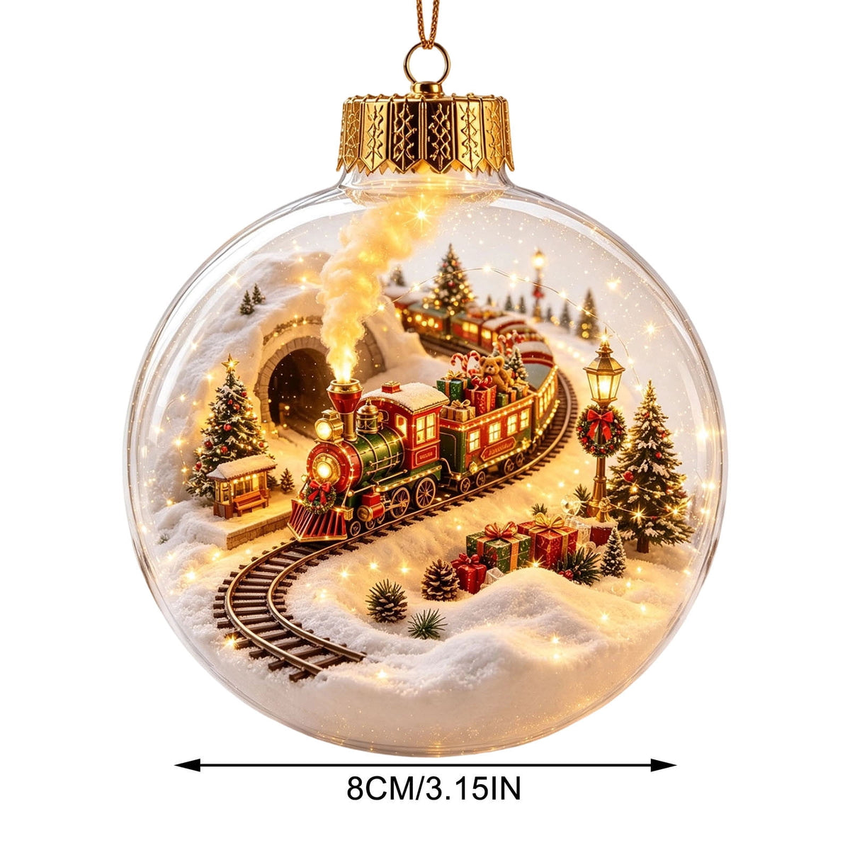 Mivyn Glowing Christmas Story Ornament, 4"Light-Up Mini Holiday Scene with Warm LED Light, Festive Keepsake Gift for Home Christmas Party Decoration,1PCS,