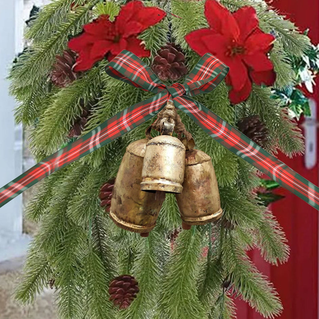 Clearance Christmas Decoration Christmas Decor Xmas Gifts Set Of 3 Christmas Bell Brass Cow Shabby Style Metal Hanging Giant Cow Bells Decor