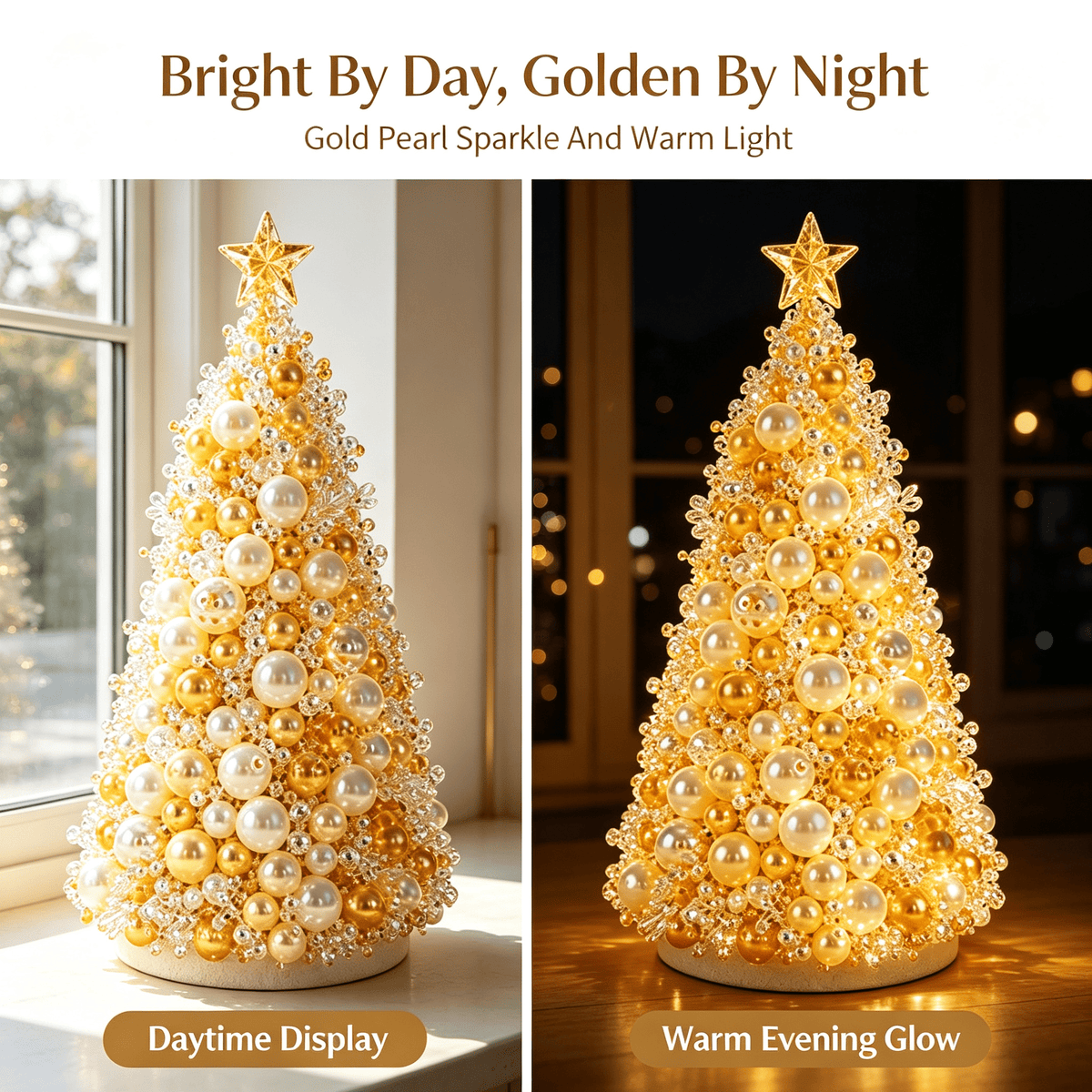 DIY Beaded Christmas Tree Kit, Christmas Decorations Handmade Beads Craft Set, Sparkling Crystal Xmas Ornaments for Tabletop Christmas Decor, Holiday Gifts for Adults by MPOISVA