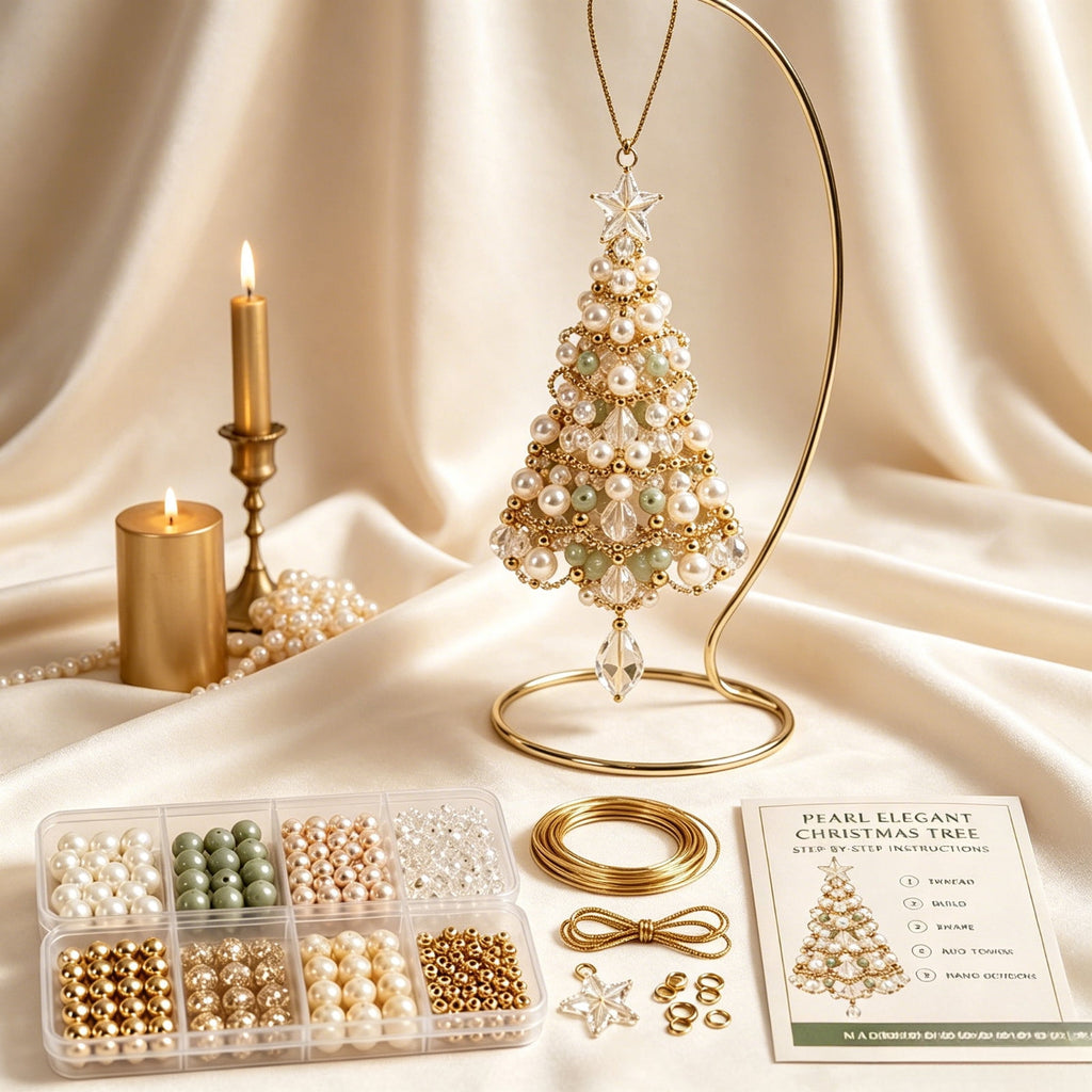 DIY Beaded Christmas Tree Craft Kit Christmas Decorations, 3D Candy Beaded Christmas Tree Craft Kit Christmas Decor, Christmas Crafts for Adults
