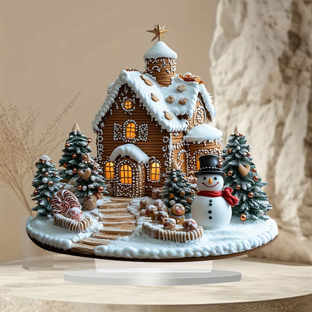 PEIBang Christmas Table Decorations,Snow House Decor Christmas Centerpiece,Christmas Village Houses for Home Office