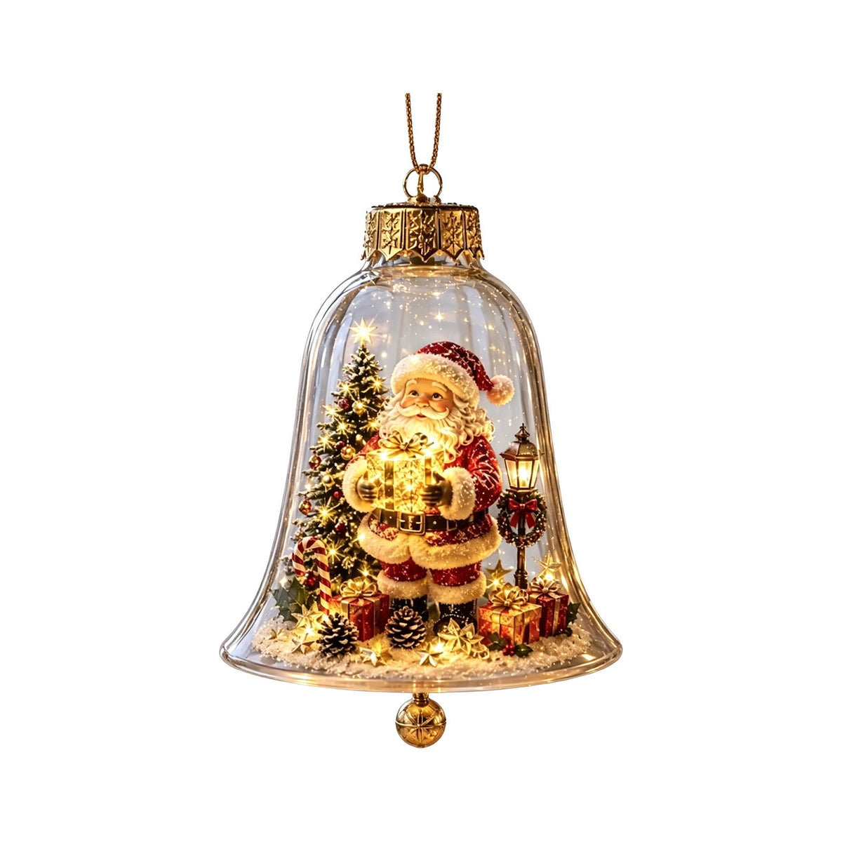 Mivyn Glowing Christmas Story Ornament, 4"Light-Up Mini Holiday Scene with Warm LED Light, Festive Keepsake Gift for Home Christmas Party Decoration,1PCS,