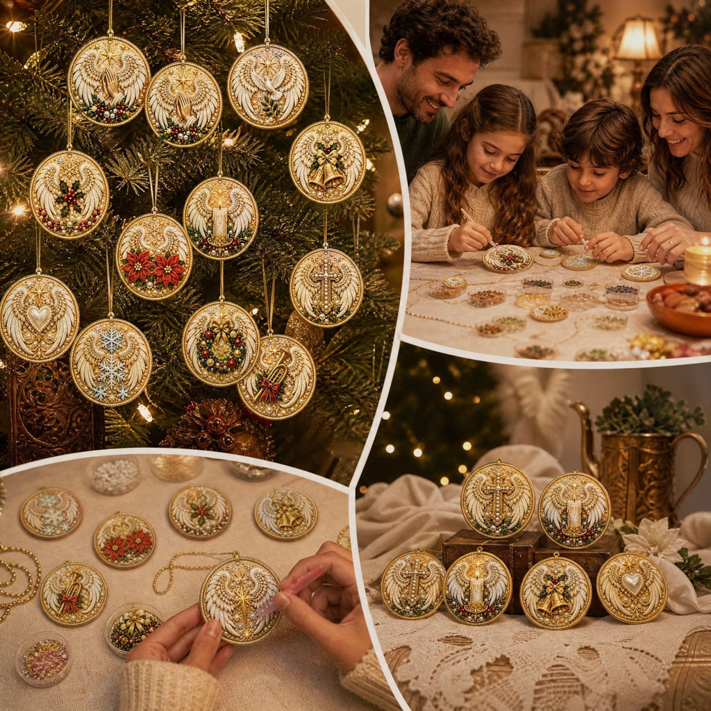 DIY Christmas Ornaments for Xmas Tree Hangings- Pearl Art Kits for Adults, Christmas Ornaments Set of 12, 2.76 Inch