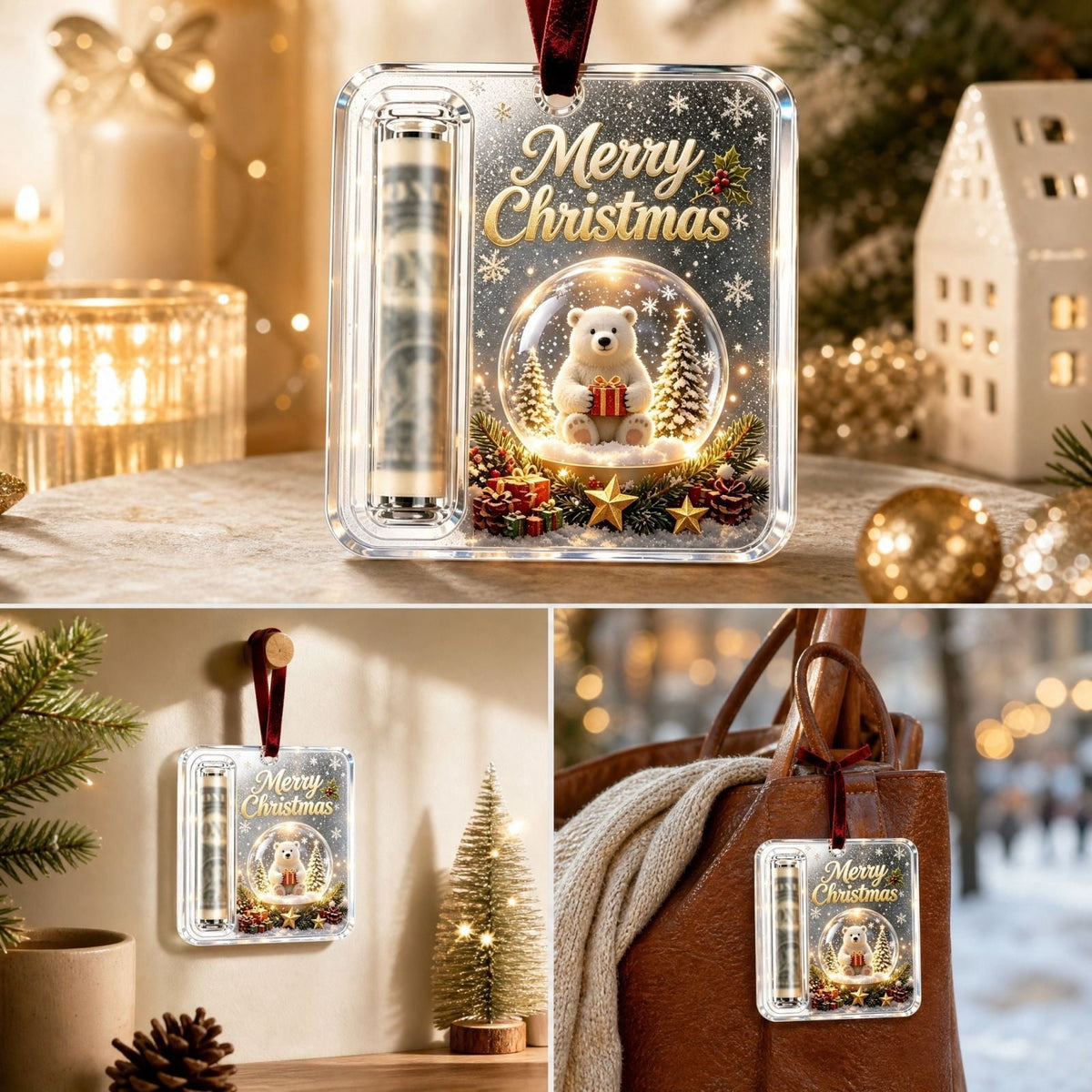 Clearance! Christmas Cash Gift Ornament, Christmas Money Holder for Cash, Christmas Decorations Gift (Merry Christmas)