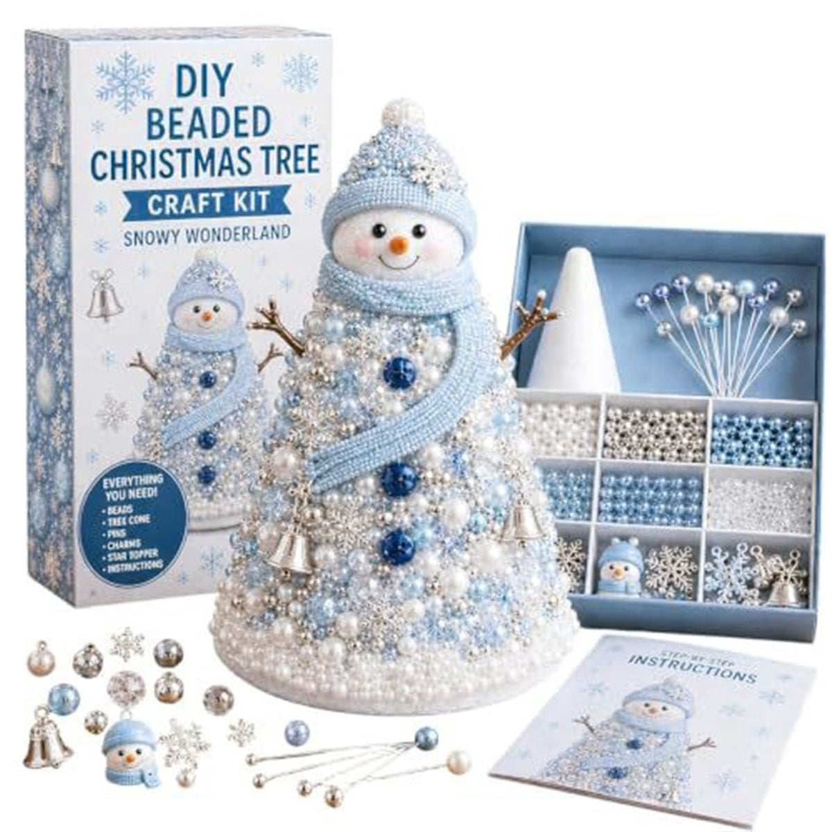 DIY Beaded Christmas Tree Craft Kit Christmas Decorations, 3D Candy Beaded Christmas Tree Craft Kit Christmas Decor, Christmas Crafts for Adults