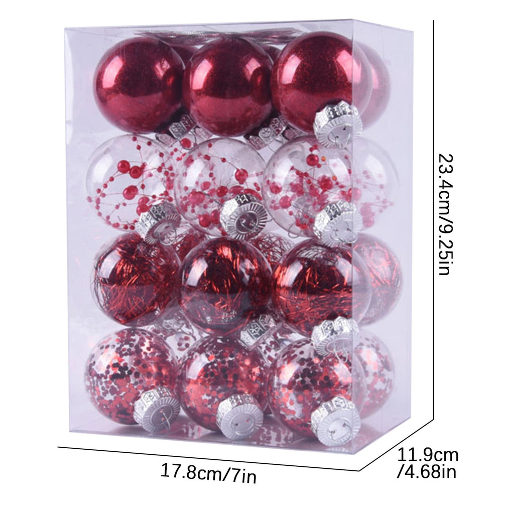 PEONAVET 24Pcs Christmas Balls Ornaments for Xmas Christmas Tree - Shatterproof Christmas Tree Decorations Hanging Ball for Holiday Wedding Party Decoration (Blue, 2.36"-6CM) Merry Christmas