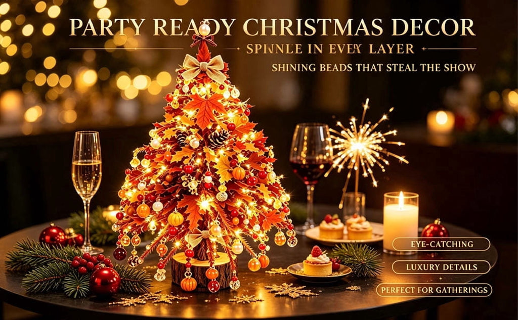 UALSRZL DIY Beaded Christmas Tree Kit, Christmas Decorations Handmade Beads Craft Set, Sparkling Crystal Xmas Ornaments for Table Decor Holiday Gifts