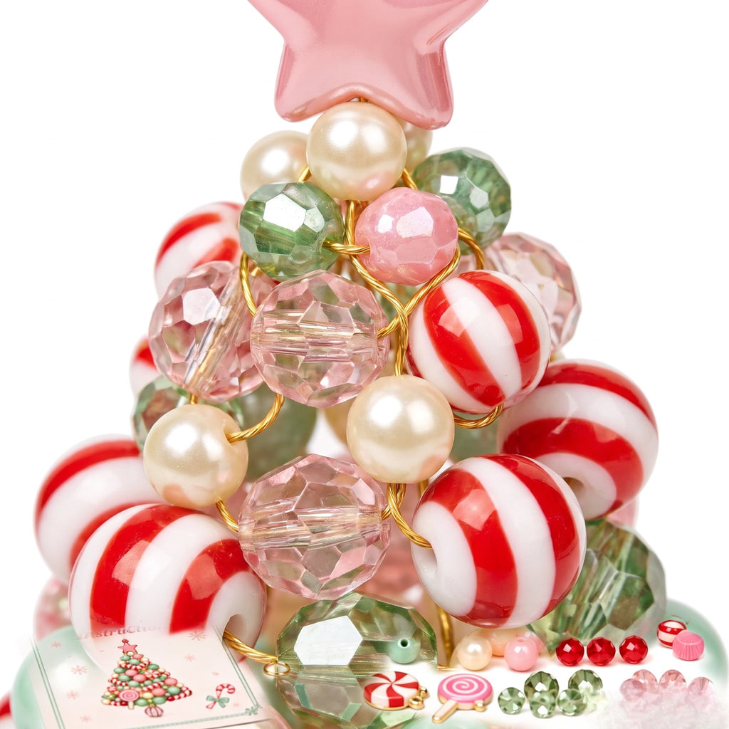 DIY Beaded Christmas Tree Kit, Christmas Decorations Handmade Beads Craft Set, Sparkling Crystal Xmas Ornaments for Tabletop Christmas Decor, Holiday Gifts for Adults by MPOISVA