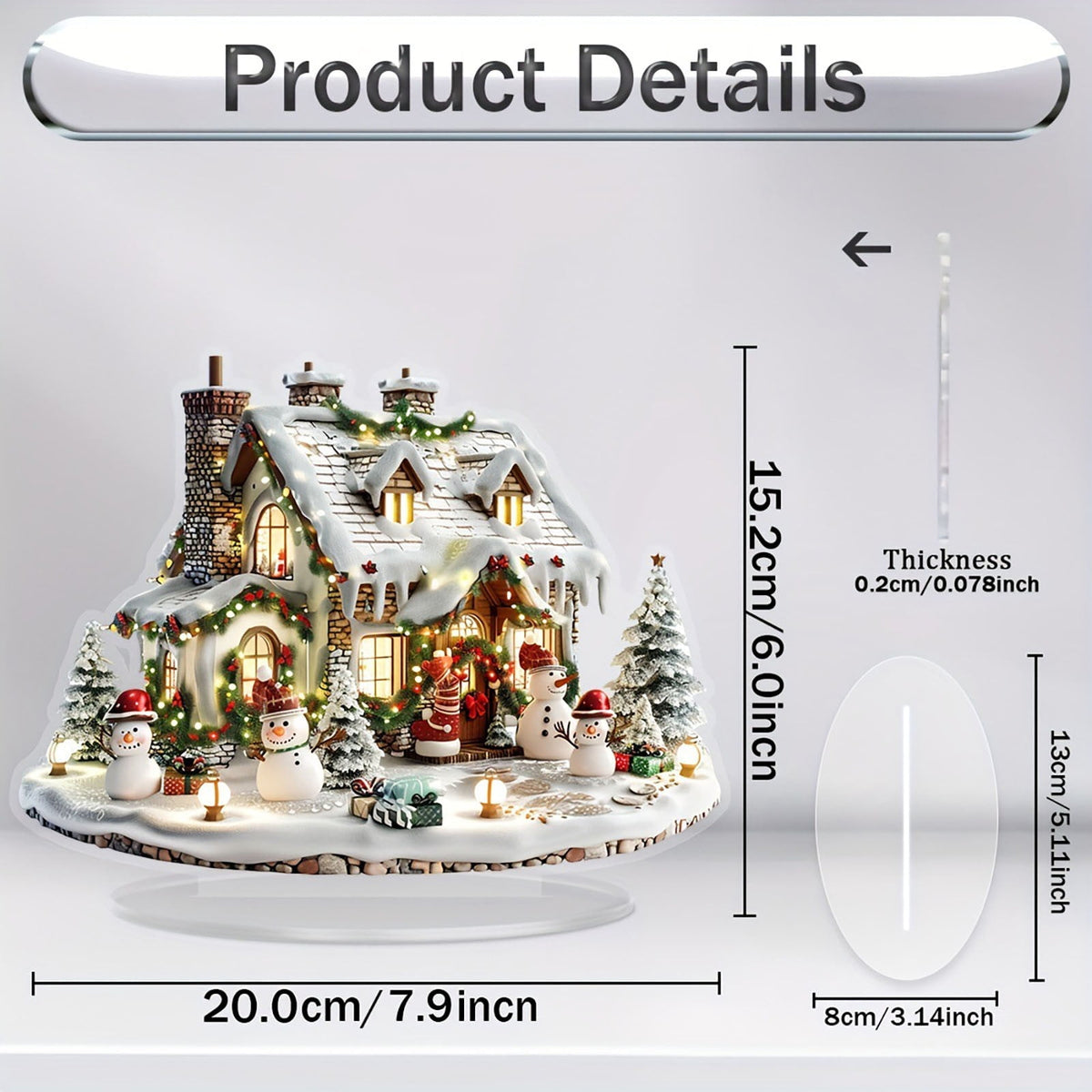 PEIBang Christmas Table Decorations,Snow House Decor Christmas Centerpiece,Christmas Village Houses for Home Office