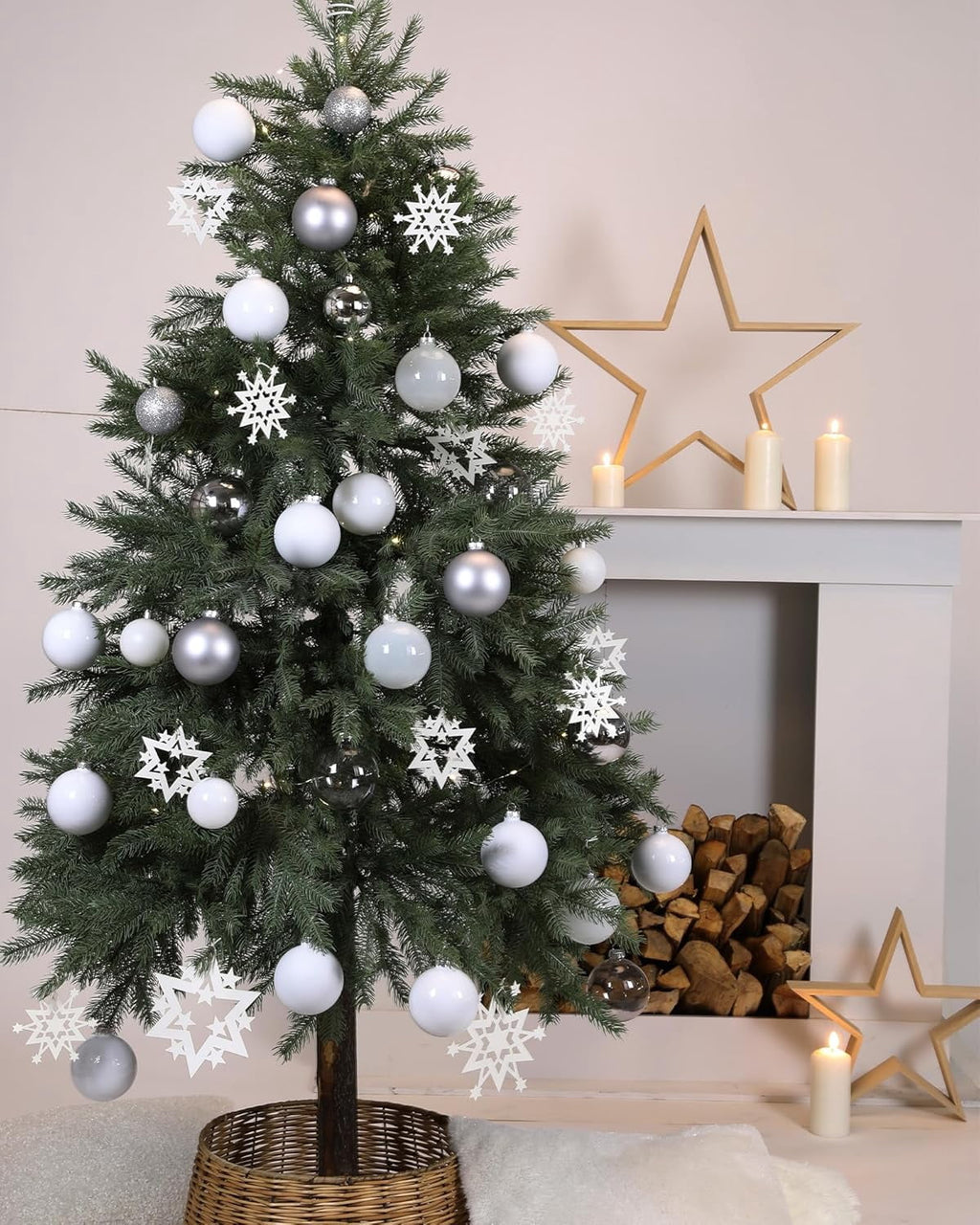 Glass Christmas Ornaments, Hanging Christmas Baubles for Xmas Tree Decoration, Wedding Party Gift