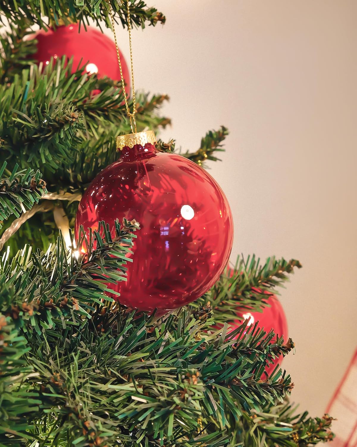 Glass Christmas Ornaments, Hanging Christmas Baubles for Xmas Tree Decoration, Wedding Party Gift