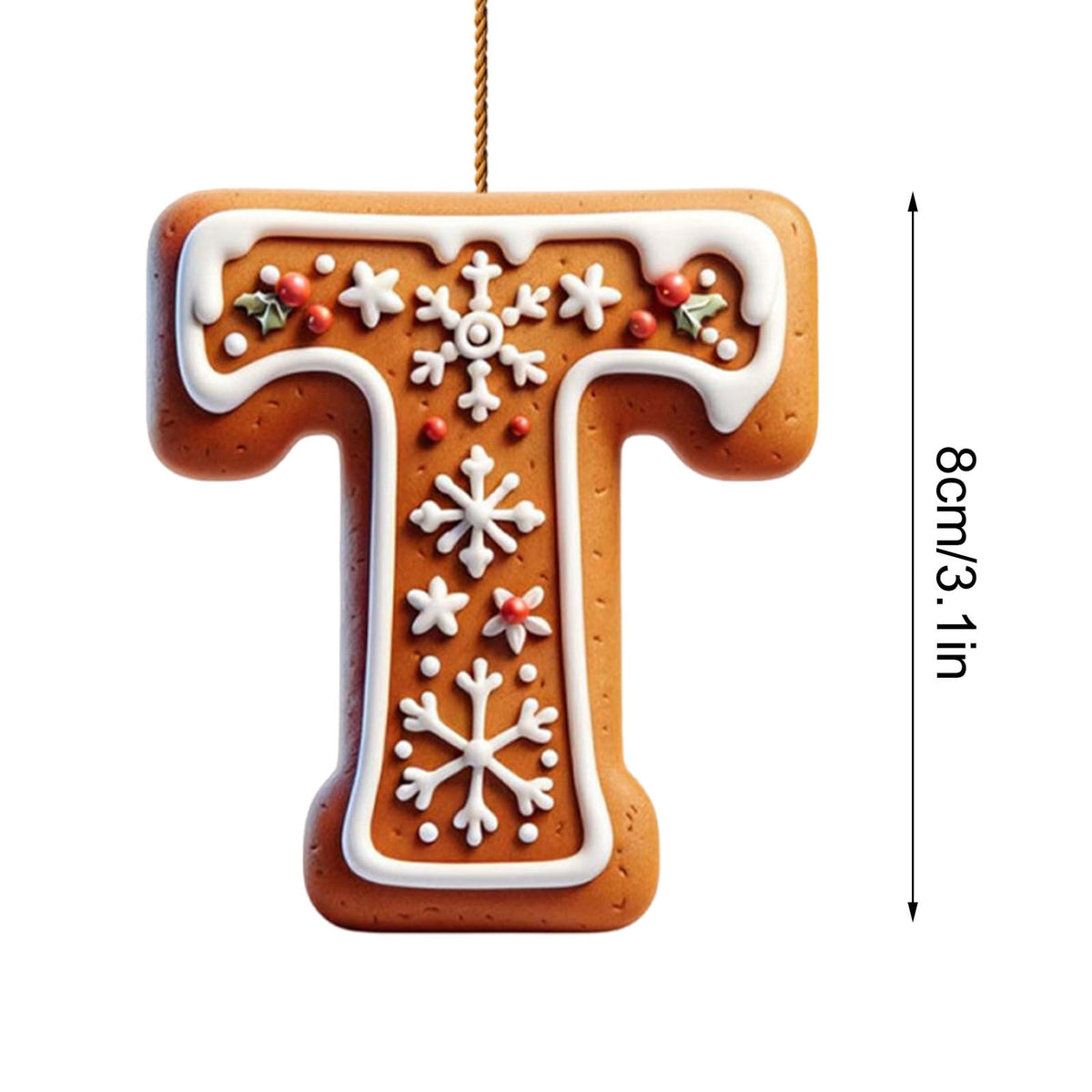 Nativity Scene Letters Ornament, A to Z Alphabet Ornaments for Xmas Tree, Jesus Letters Initial 2D Acrylic Flat Hanging Decoration, The Birth of Jesus Design, Rear view-Christian Gifts for Family (M)