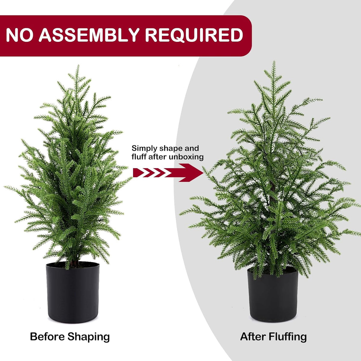2FT Pre-Lit Artificial Christmas Tree, Lifelike Cypress Potted Xmas Tree with 100 Twinkle LED Lights for Family Fun Indoor Holiday Decor for Indoor