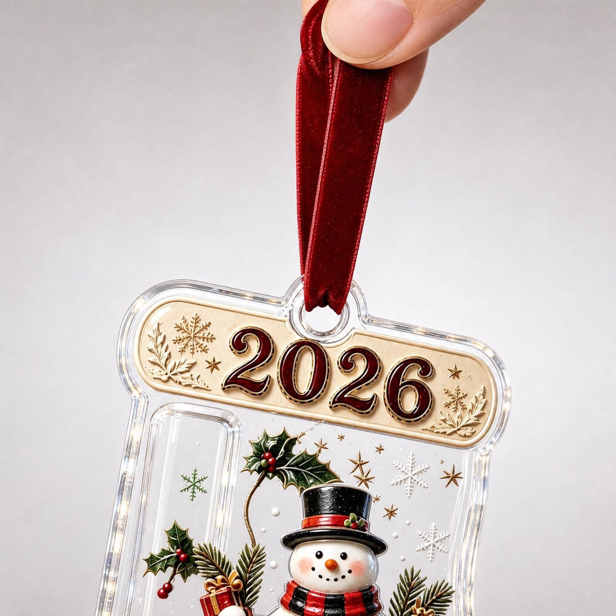 Christmas Cash Gift Stocking Shaped Ornament, Crystal-Clear Cash Holder Ornament with Xmas Stocking Design, Hanging Money Keepsake for Christmas Tree Wreath Garland, Surprise for Family Friends (F)