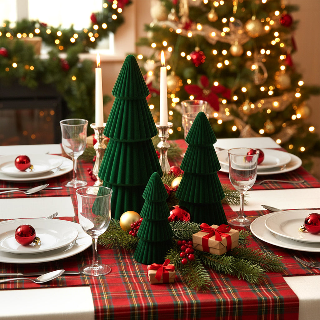 Ayieyill 3pcs Tabletop Christmas Tree Woven Resin Christmas Trees for Christmas Decor Indoor, Christmas Table Decor, Khaki