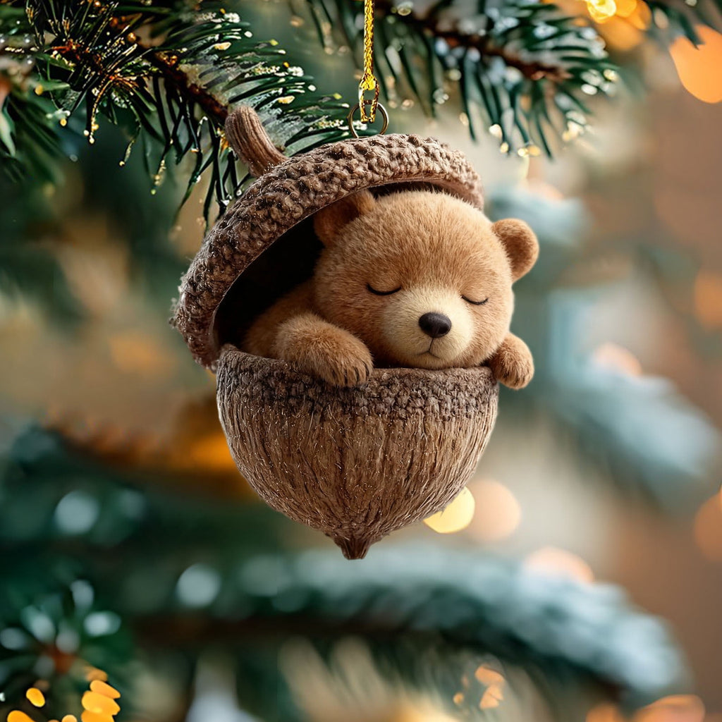 DAMAI Forest Animal Acorn Ornaments-2026 New Cozy Forest Christmas Ornaments, Cozy Forest Christmas Ornaments, Pine Cone Decoration Woodland Christmas Ornaments for Party Home Decor