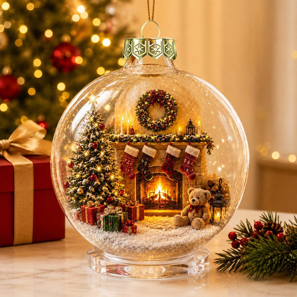 Glowing Christmas Story Ornament, Light-Up Mini Holiday Scene, Festive Keepsake for Christmas Tree, Mantel & Christmas Party Decor (Nativity)