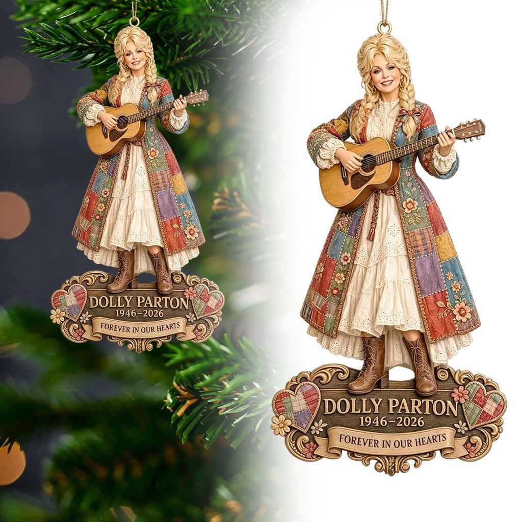 Dolly Memorial Acrylic Christmas Ornament Themed Christmas Ornament for Tree Car Office Home Dolly Themed Xmas Hanging Decor Country Music Holiday Decoration Gift