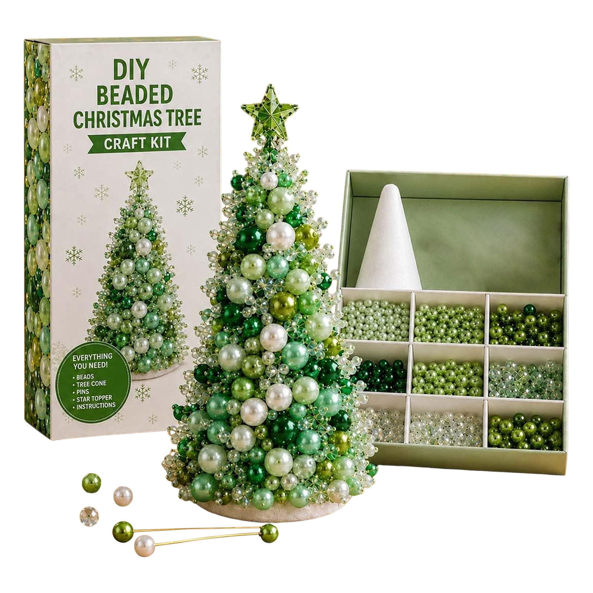 DIY Beaded Christmas Tree Craft Kit Christmas Decorations, 3D Candy Beaded Christmas Tree Craft Kit Christmas Decor, Christmas Crafts for Adults