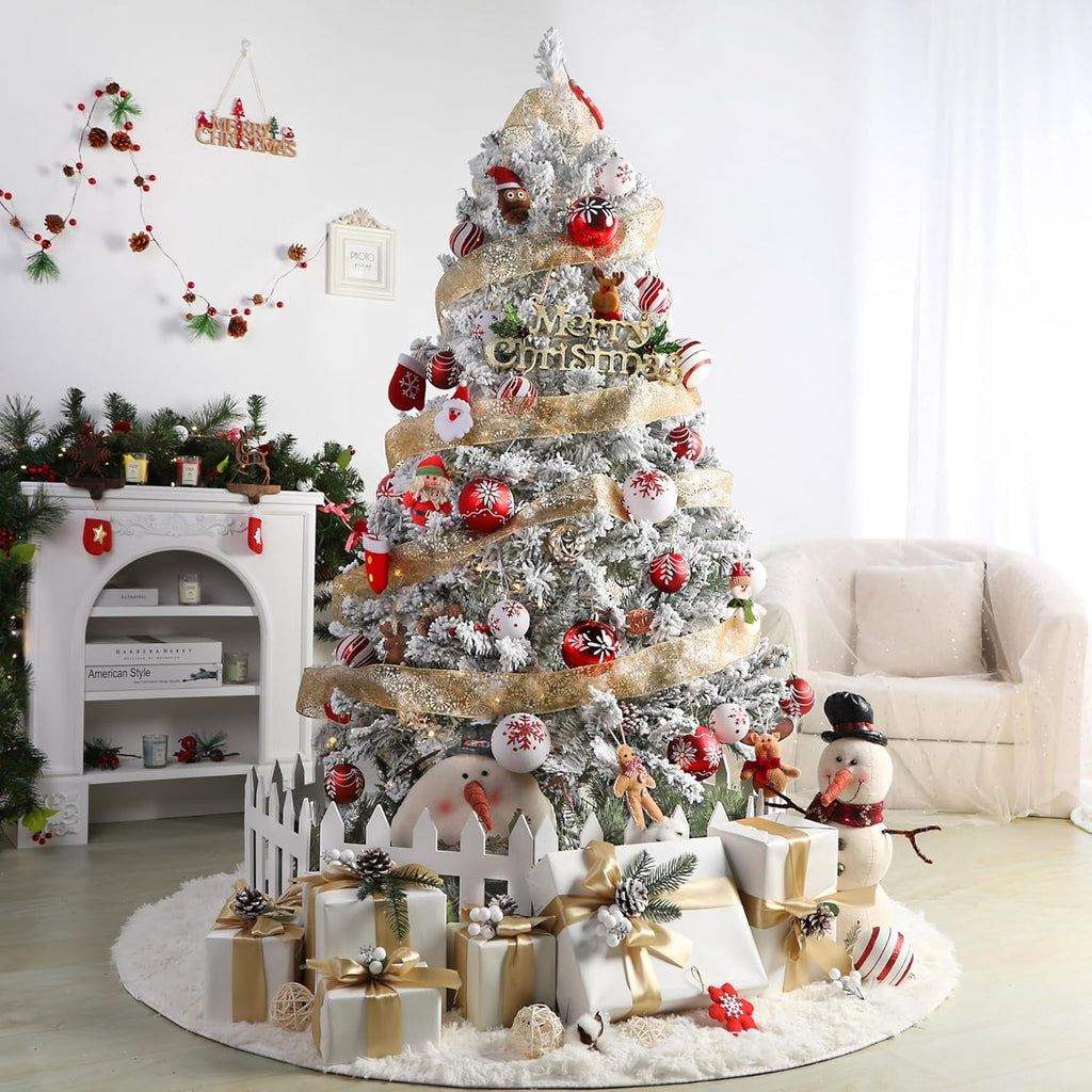 30ct Christmas Ball Ornaments, 2.36 in Shatterproof Xmas Tree Decorations, Plastic Baubles for Holiday, Party, Wedding, or Home Decor, Red & Gold