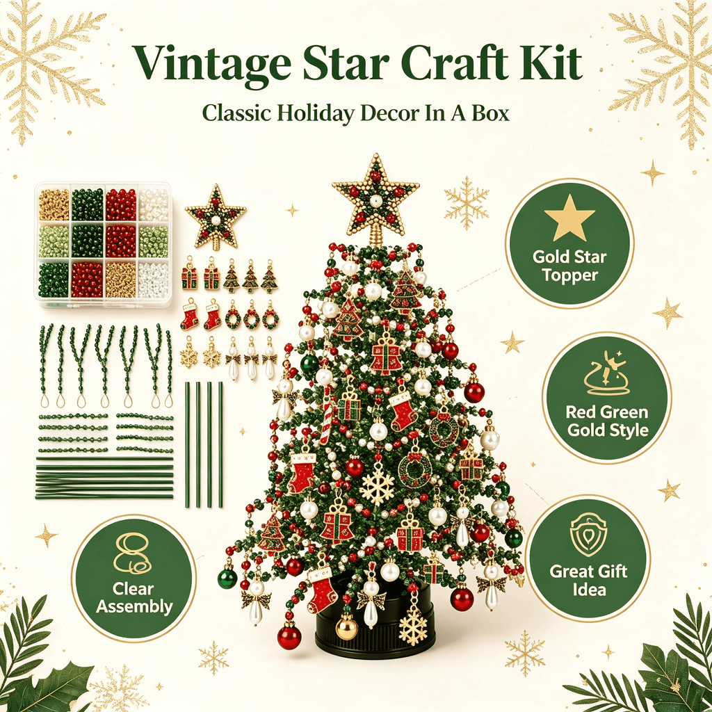 DIY Beaded Christmas Tree Kit, Christmas Decorations Handmade Beads Craft Set, Sparkling Crystal Xmas Ornaments for Tabletop Christmas Decor, Holiday Gifts for Adults by MPOISVA