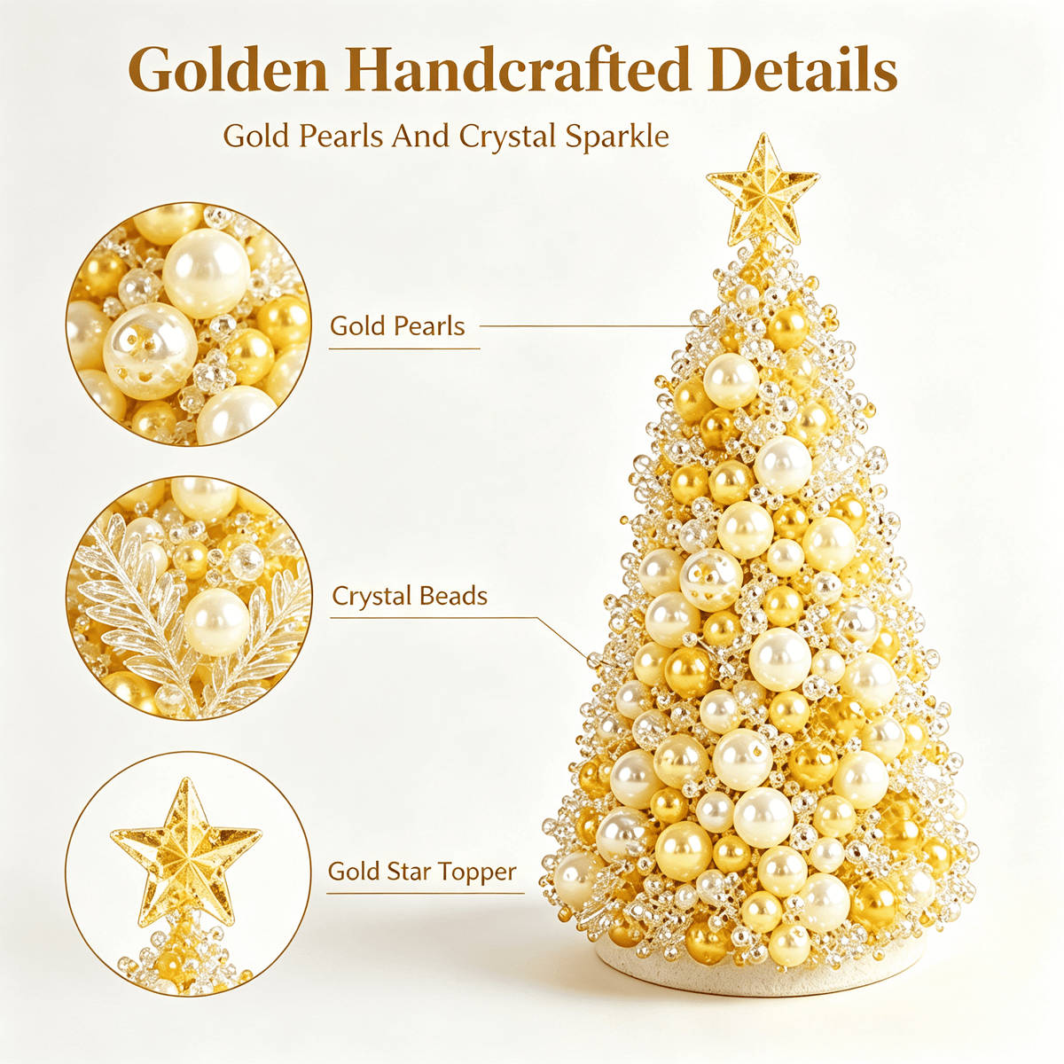 DIY Beaded Christmas Tree Kit, Christmas Decorations Handmade Beads Craft Set, Sparkling Crystal Xmas Ornaments for Tabletop Christmas Decor, Holiday Gifts for Adults by MPOISVA