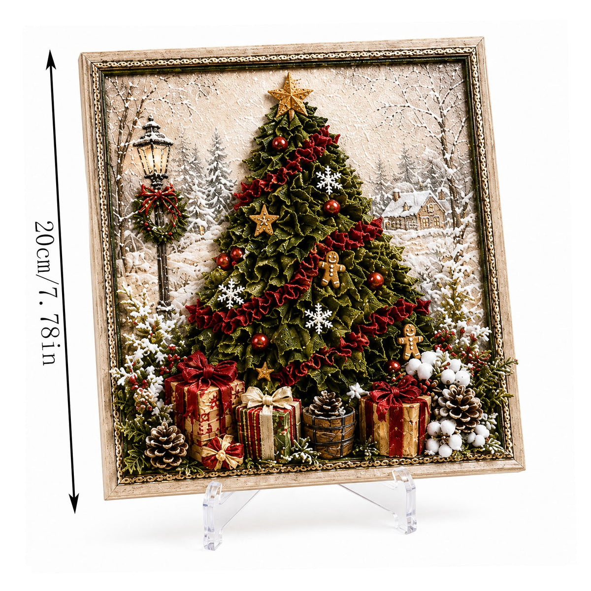 Clearance 3D Christmas Wreath Fabric Poke Art Kit, Jesus Poke Art Kits for Adults, Christmas Wreaths Ornament Making Kit for Front Door