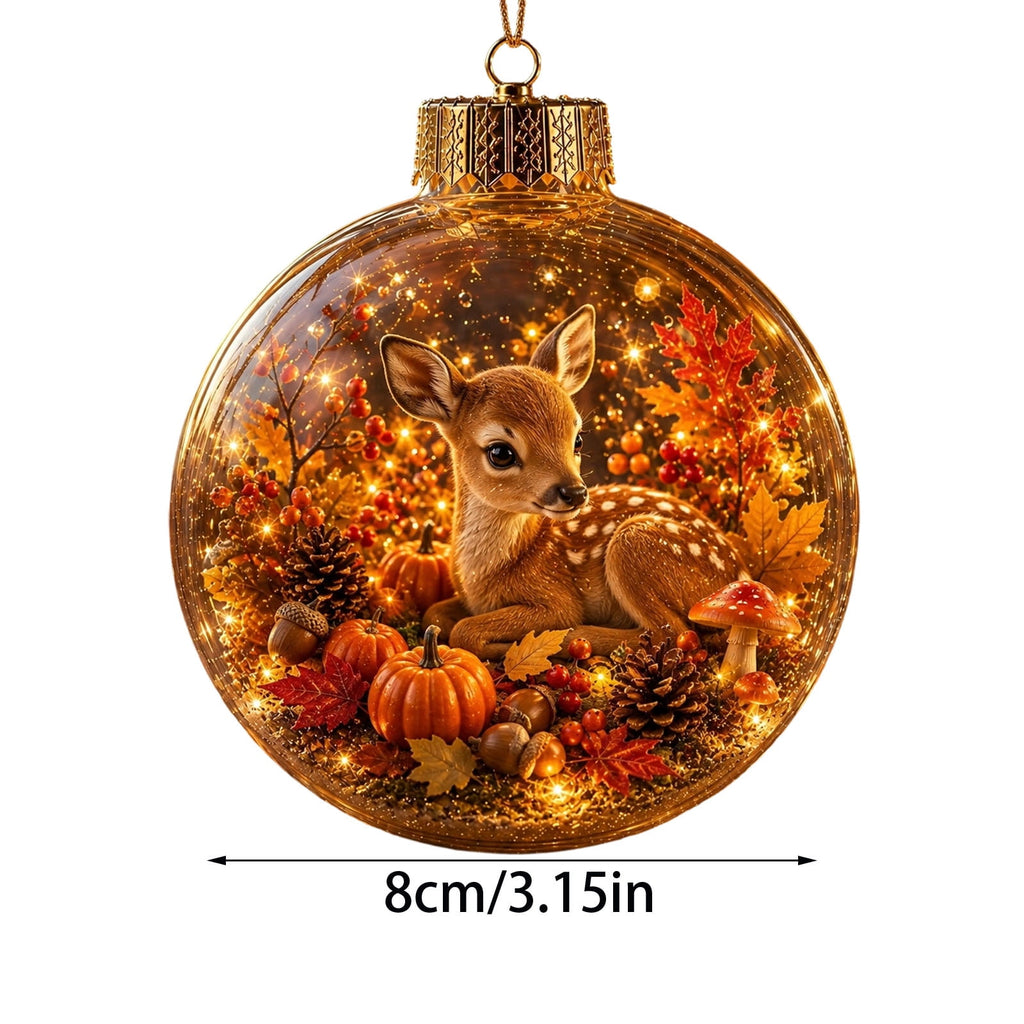 Mivyn Glowing Christmas Story Ornament, 4"Light-Up Mini Holiday Scene with Warm LED Light, Festive Keepsake Gift for Home Christmas Party Decoration,1PCS,